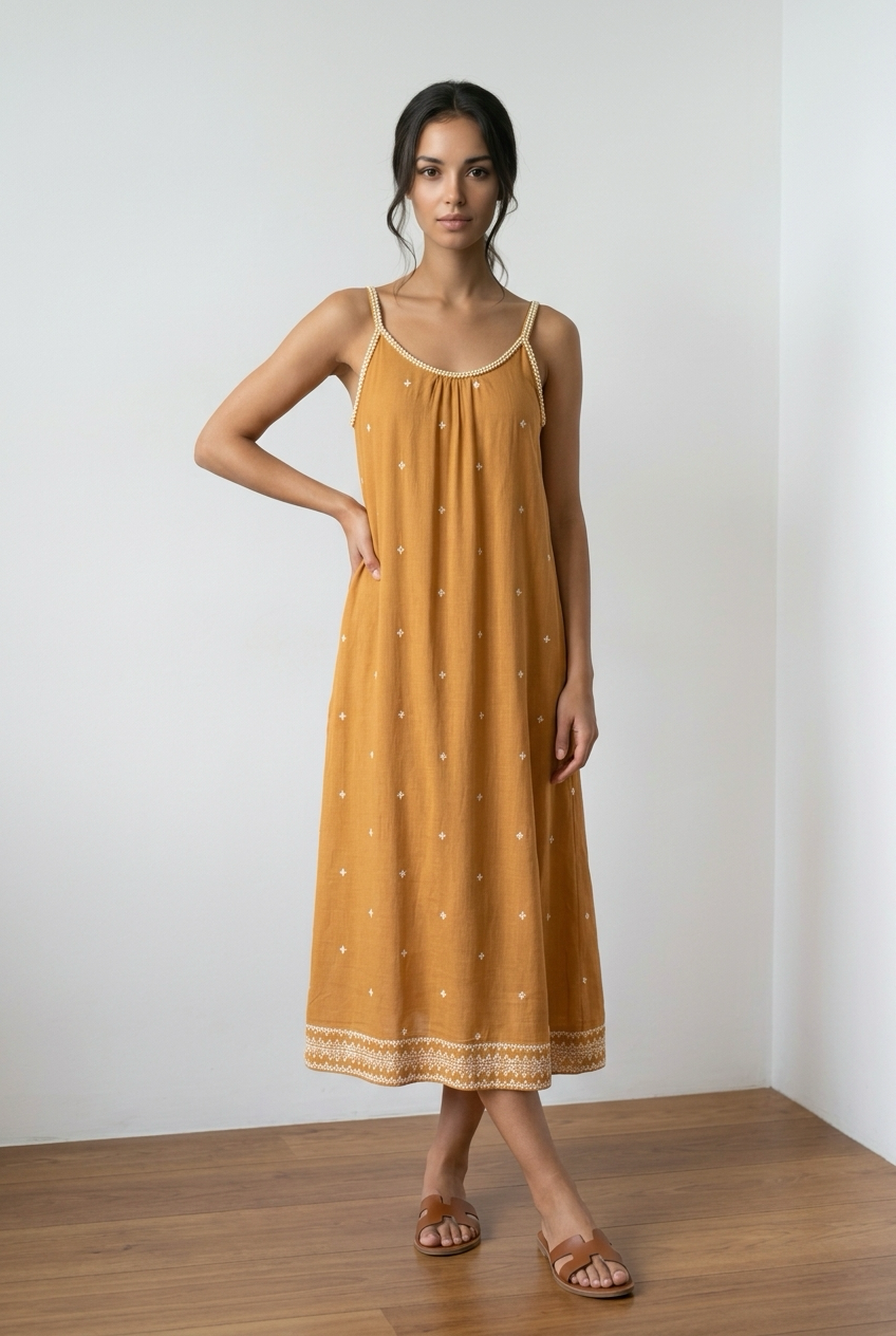 Robe longue fluide imprimée
