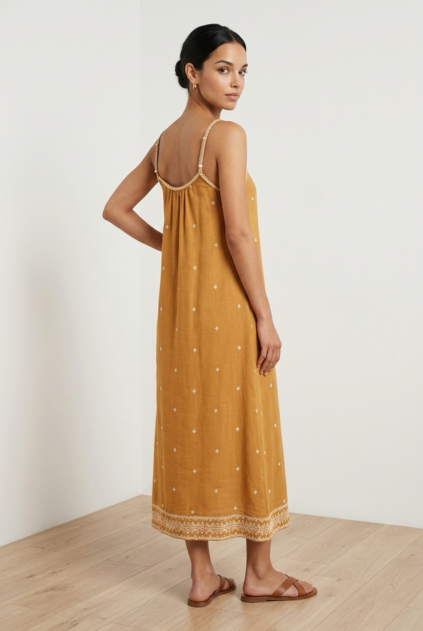 Robe longue fluide imprimée